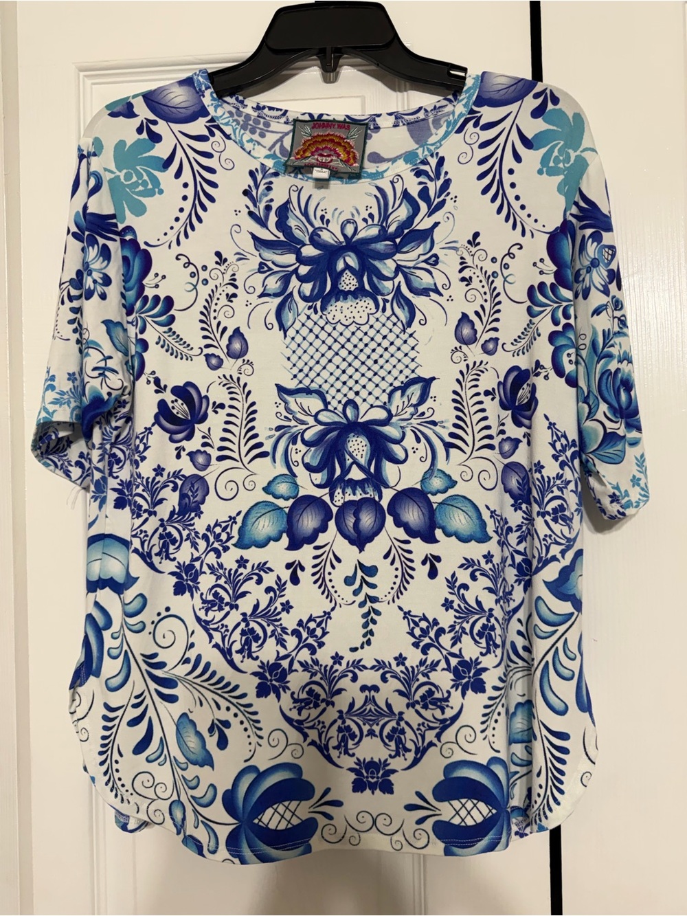 Johnny Was The Janie Favorite oversized Tee blue and white size S